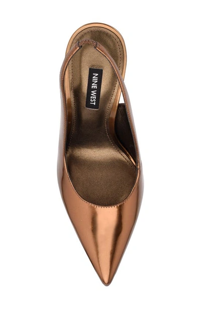 Nine West Women's Feather Pointy Toe Slingback Dress Pumps In Bronze