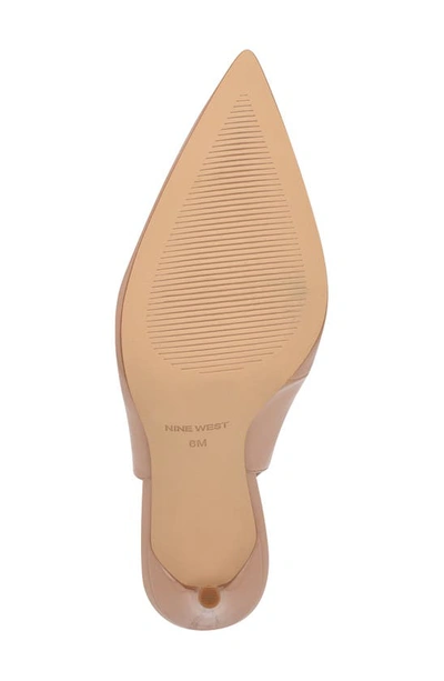 Nine West Women's Sinead 9x9 Block Heel Slingback Dress Pumps In Medium Natural Patent