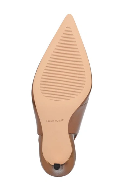 Nine West Women's Feather Pointy Toe Slingback Dress Pumps In Bronze