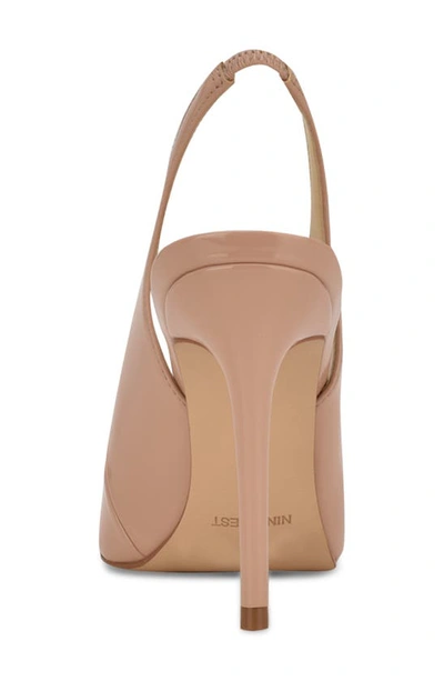 Nine West Women's Sinead 9x9 Block Heel Slingback Dress Pumps In Medium Natural Patent