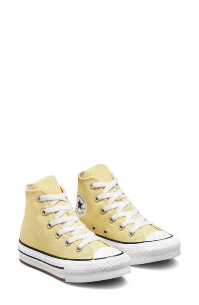 Shop Converse Kids' Chuck Taylor® All Star® Eva Lift High Top Platform Sneaker In Soft Sunshine/ White/ Black