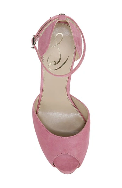 Shop Sam Edelman Florencia Ankle Strap Peep Toe Pump In Rose