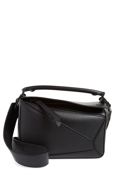 Shop Loewe Small Puzzle Leather Bag In Black