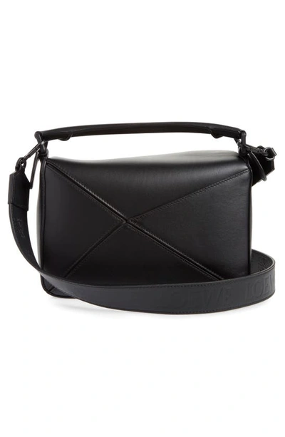 Shop Loewe Small Puzzle Leather Bag In Black