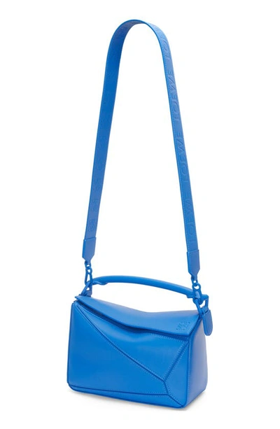 Shop Loewe Small Puzzle Leather Bag In Scuba Blue