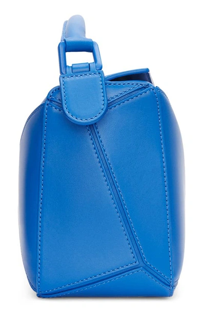 Shop Loewe Small Puzzle Leather Bag In Scuba Blue