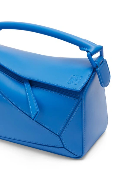 Shop Loewe Small Puzzle Leather Bag In Scuba Blue