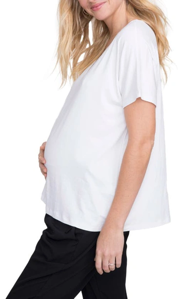 Shop Hatch The Perfect Vee Maternity T-shirt In White