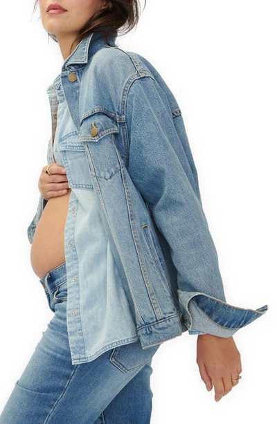 Shop Hatch The Classic Maternity Denim Jacket In Light Wash