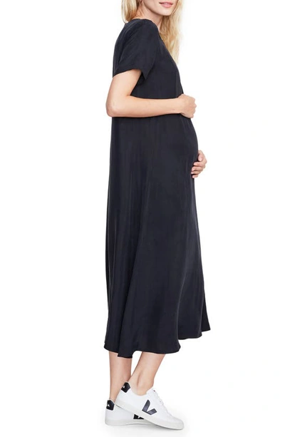 Shop Hatch The James Maternity Midi Dress In Black Knit