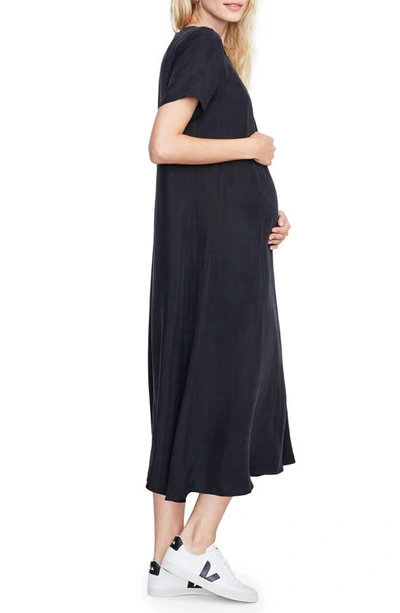 Hatch The James Maternity Midi Dress In Black Knit
