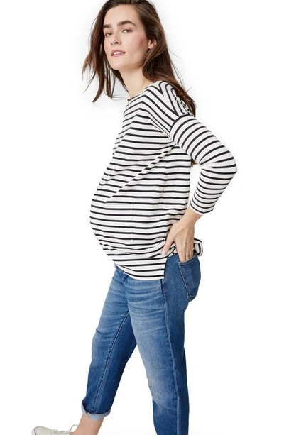 Shop Hatch The Under The Bump Boyfriend Maternity Jeans In Indigo