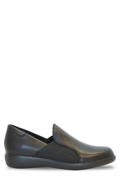 Shop Munro Clay Wedge Slip-on Sneaker In Black Tumbled Leather