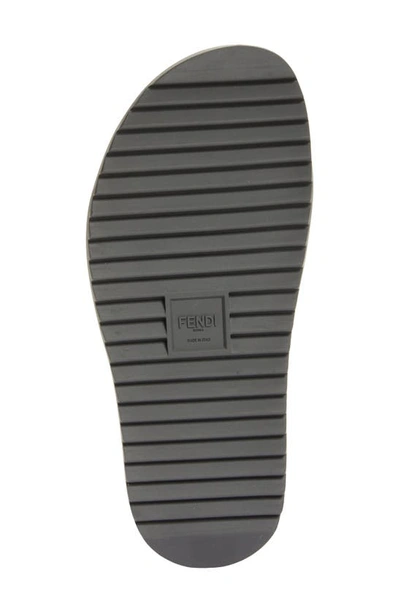 Shop Fendi Logo Sport Slide In Gray Nero Ice