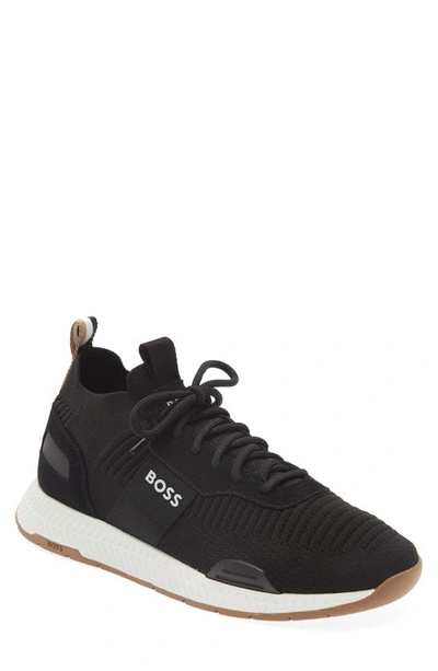 Shop Hugo Boss Titanium Sneaker In Charcoal