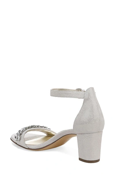 Naturalizer Leather Ankle Strap Sandal In Silver Metallic Leather
