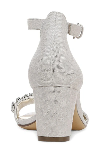 Naturalizer Leather Ankle Strap Sandal In Silver Metallic Leather