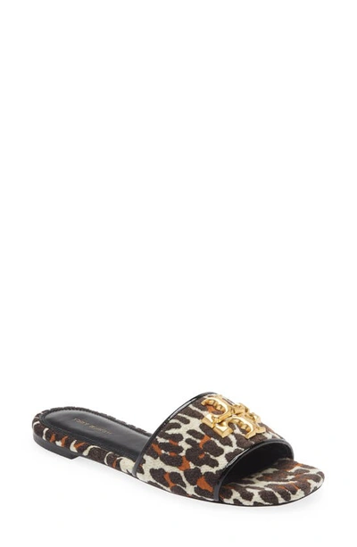 Shop Tory Burch Eleanor Slide Sandal In Leopard / Perfect Black