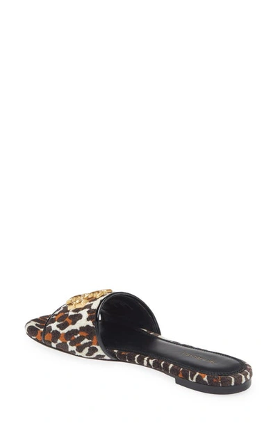 Shop Tory Burch Eleanor Slide Sandal In Leopard / Perfect Black