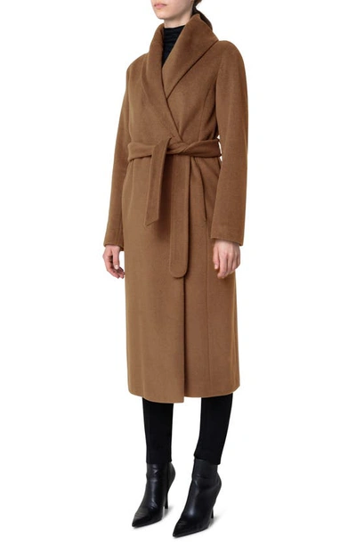 Shop Akris Punto Wool Blend Coat In Malt