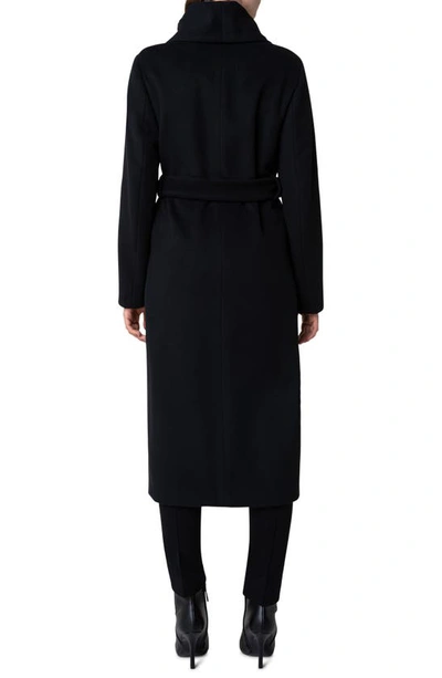 Shop Akris Punto Wool Blend Coat In Black