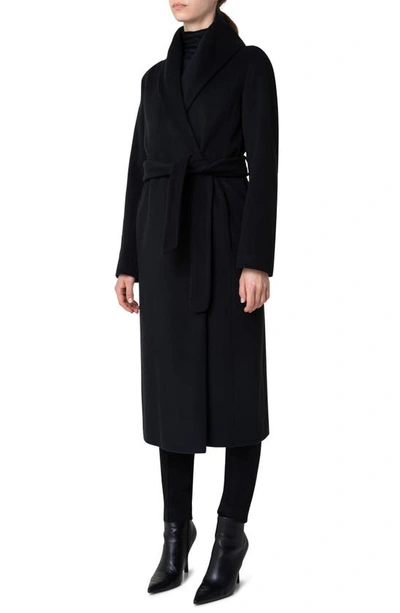 Akris Punto Wool Blend Coat In Black