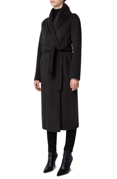 Shop Akris Punto Wool Blend Coat In Slate