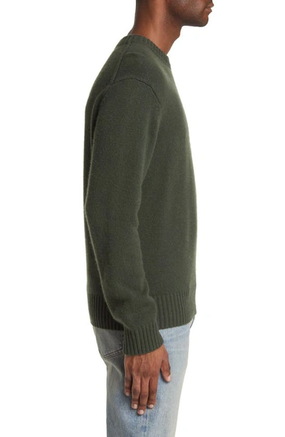 Shop Frame Cashmere Crewneck Sweater In Military Green