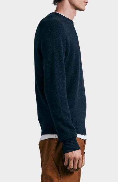 Shop Rag & Bone Harlow Donegal Wool & Cashmere Sweater In Navy Multi