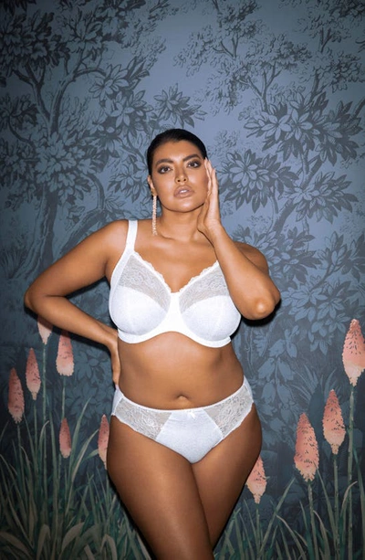 Elomi Full Figure Morgan Banded Underwire Stretch Lace Bra El4110, Online Only In White