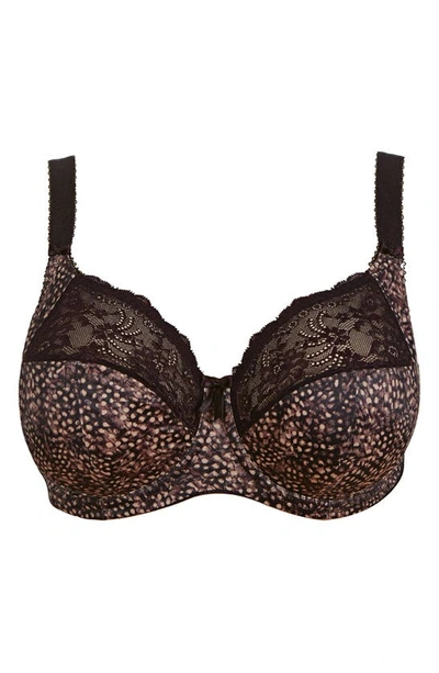 Elomi Full Figure Morgan Banded Underwire Stretch Lace Bra El4110, Online Only In Ebony