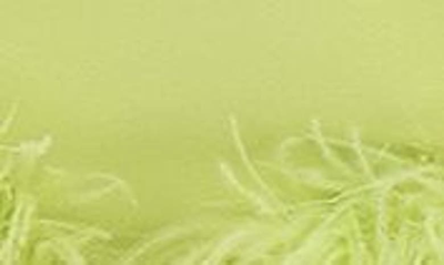 House Of Cb Alessia Asymmetric Feather Trim Midi Dress In Lime