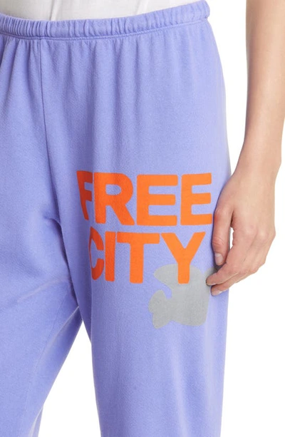 Shop Freecity Large Logo Sweatpants In Purple Juice