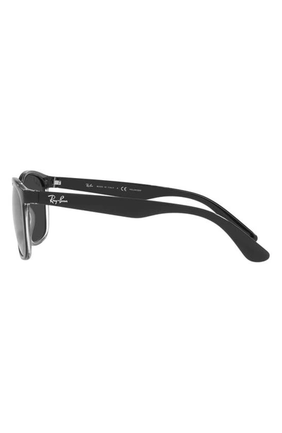 Ray Ban 56mm Polarized Square Sunglasses In Transparent Black