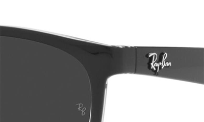 Ray Ban 56mm Polarized Square Sunglasses In Transparent Black