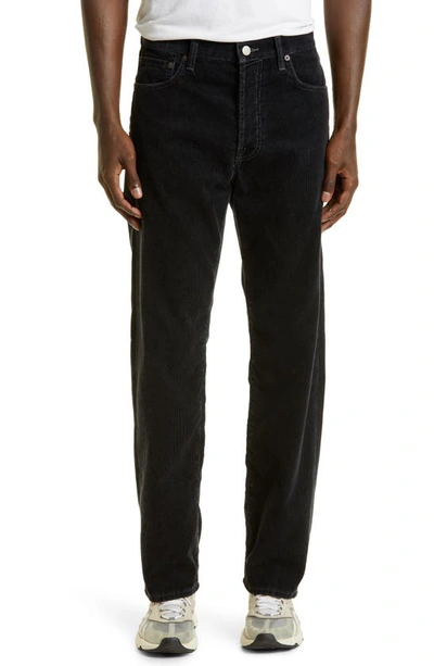 Shop Acne Studios 1996 Straight Fit Stretch Corduroy Pants In Black