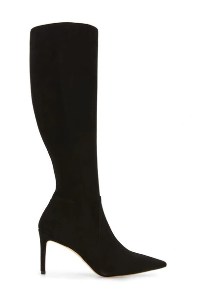 Stuart Weitzman Stuart 85 Knee High Pointed Toe Zip Boot In Black