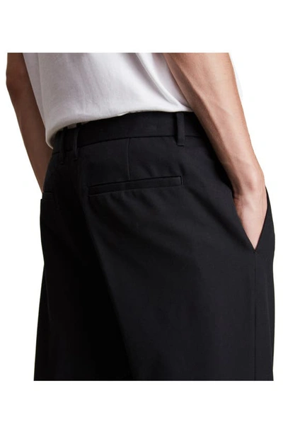 Allsaints Tallis Cotton & Wool Pleated Slim Fit Cropped Pants In Black