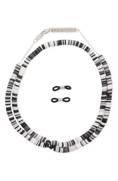 Shop Frame Chain Candy Rain Eyeglass Chain In Black/ 18k White Gold