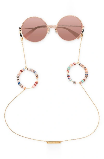 Shop Frame Chain Candy Pop Eyeglass Chain In Nude/ 18k Yellow Gold