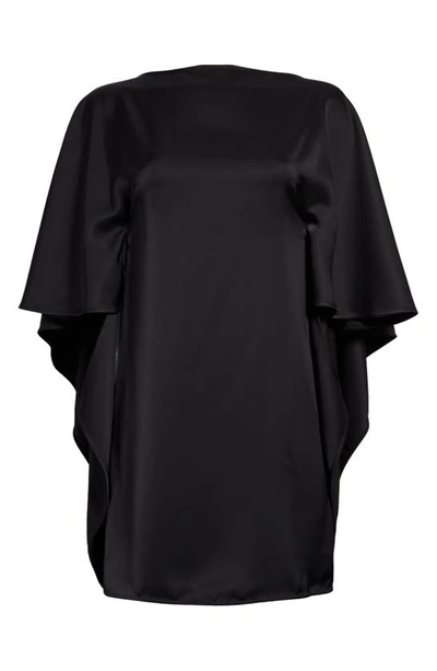 Shop Attico Sharon Cutout Draped Satin Minidress In Black