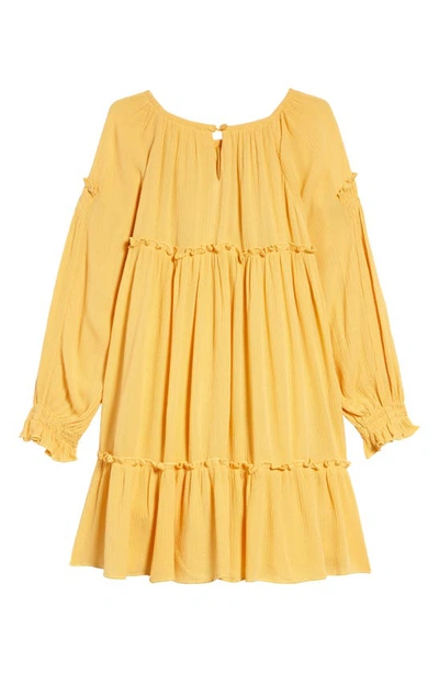 Shop Peek Aren't You Curious Kids' Tiered Gauze Dress In Yellow
