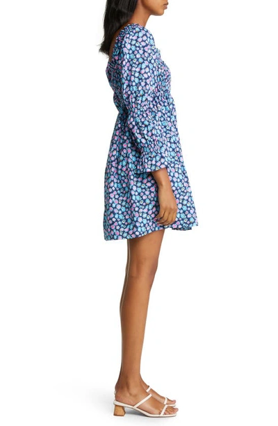 Shop Lilly Pulitzer Beyonca Spot Print Smocked Cotton Babydoll Dress In Nacy Spotted In The Wild