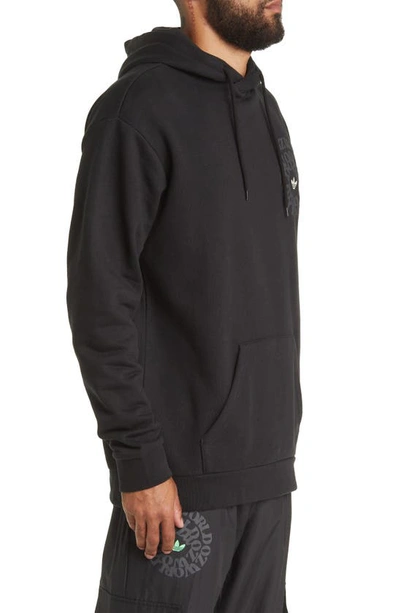 Shop Adidas Originals Ozworld French Terry Graphic Hoodie In Black