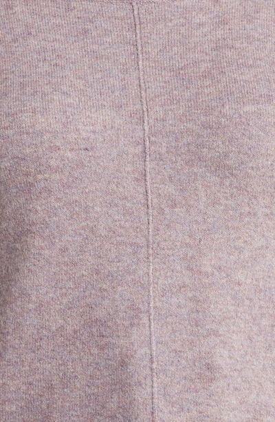 Vince Camuto Extended Shoulder Colorblock Sweater In Heather Purple/ Silver Hthr