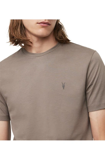 Shop Allsaints Brace Tonic Crewneck T-shirt In Putty Brown