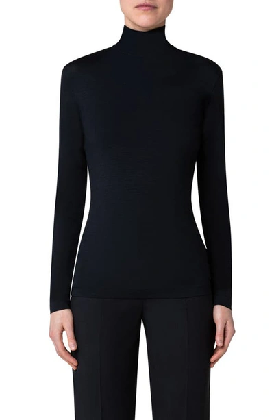 Shop Akris Punto Stretch Modal Turtleneck In Black