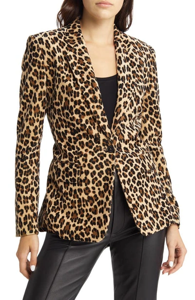 Shop Frame Leopard Print Classic Blazer In Cheetah