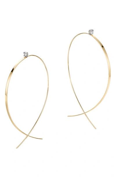 Lana Large Flat Upside Down Diamond Hoop Earrings In Yellow
