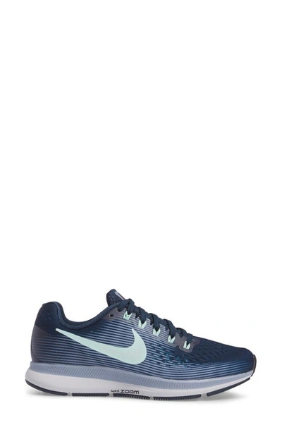 Shop Nike Air Zoom Pegasus 34 Running Shoe In Armory Navy/ Mint/ Grey/ Black